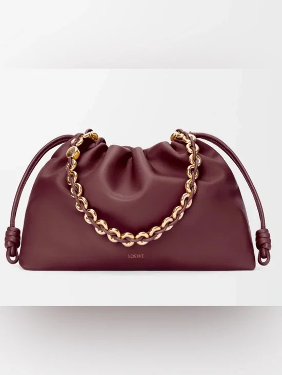 Loewe Large Burgundy Flaminco Ballon Chain Shoulder Bag - Picture 3 of 8